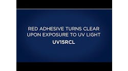 Red Adhesive Turns Clear Upon Exposure to UV Light