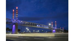 Maitland pedestrian bridge along Florida I-4 features LED fixtures from Acclaim Lighting