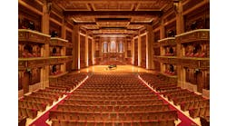 The opulent interior of the Royal Opera House Muscat.
