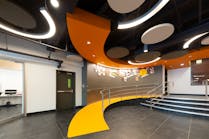 The integration of colors, shapes, materials, and illumination at Montreal-based Yaldei was guided by learning how students with special needs might react to different spaces and situations in order to design a positive and supportive learning environment for them, explained Stendel + Reich principal Cliff Stendel.